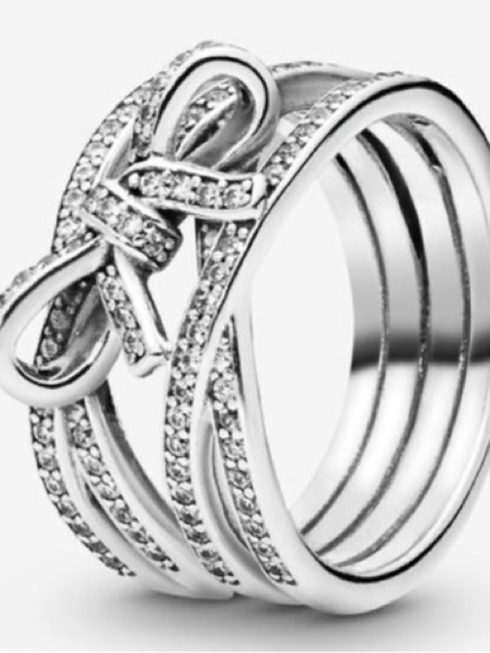 Sparkling Ribbon Bow Ring